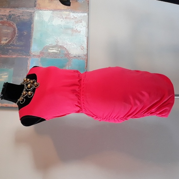 Gibson Look Pink Side Rouched Tank Dress Size M - Picture 11 of 17